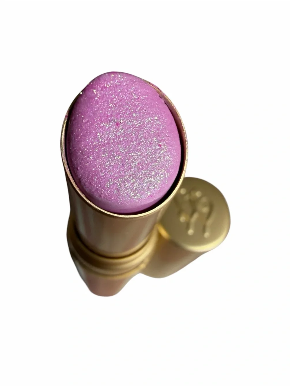 TOO FACED LIMITED EDITION in CLUELESS- Shimmer Cream Lipstick - Gold Case